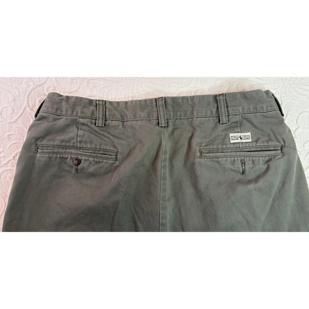Polo Ralph Lauren Andrew Pant VTG Double Pleated Chinos Olive Green Men 33X29